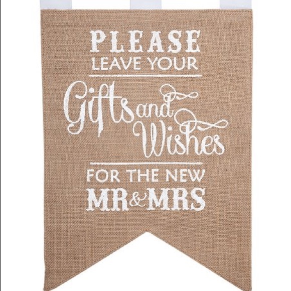 NWT Burlap Wedding flag💍